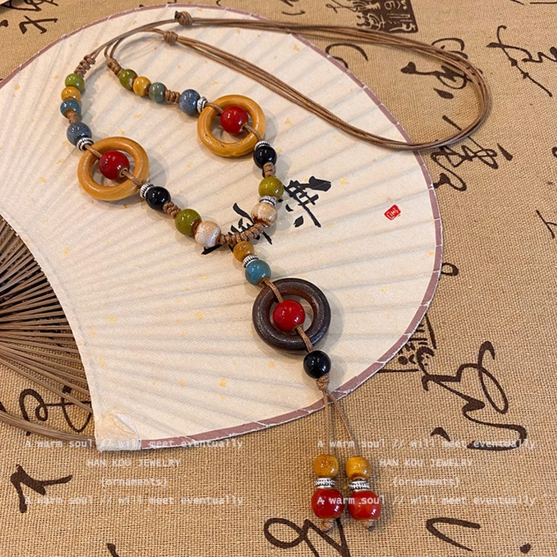 boho kette mit perlen